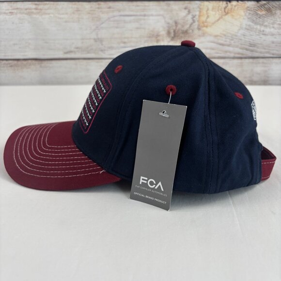 Dodge Ram Hat Embroidered Logo Flag Blue Burgundy Adjustable - Picture 2 of 7